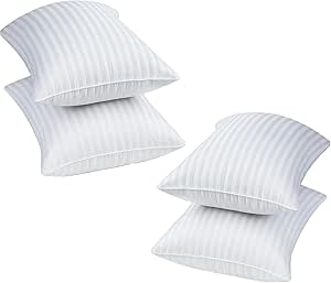 Egyptian Microfibre Satin Stripe Memory Foam Pillows - Made in UK