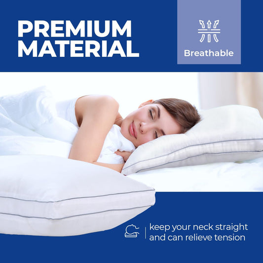 Pack of 1 Luxury Egyptian Cotton Box Pillows, Extra Soft Filling for Best Sleep