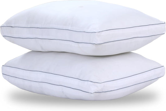 Pack of 2 Luxury Egyptian Cotton Box Pillows, Extra Soft Filling for Best Sleep,