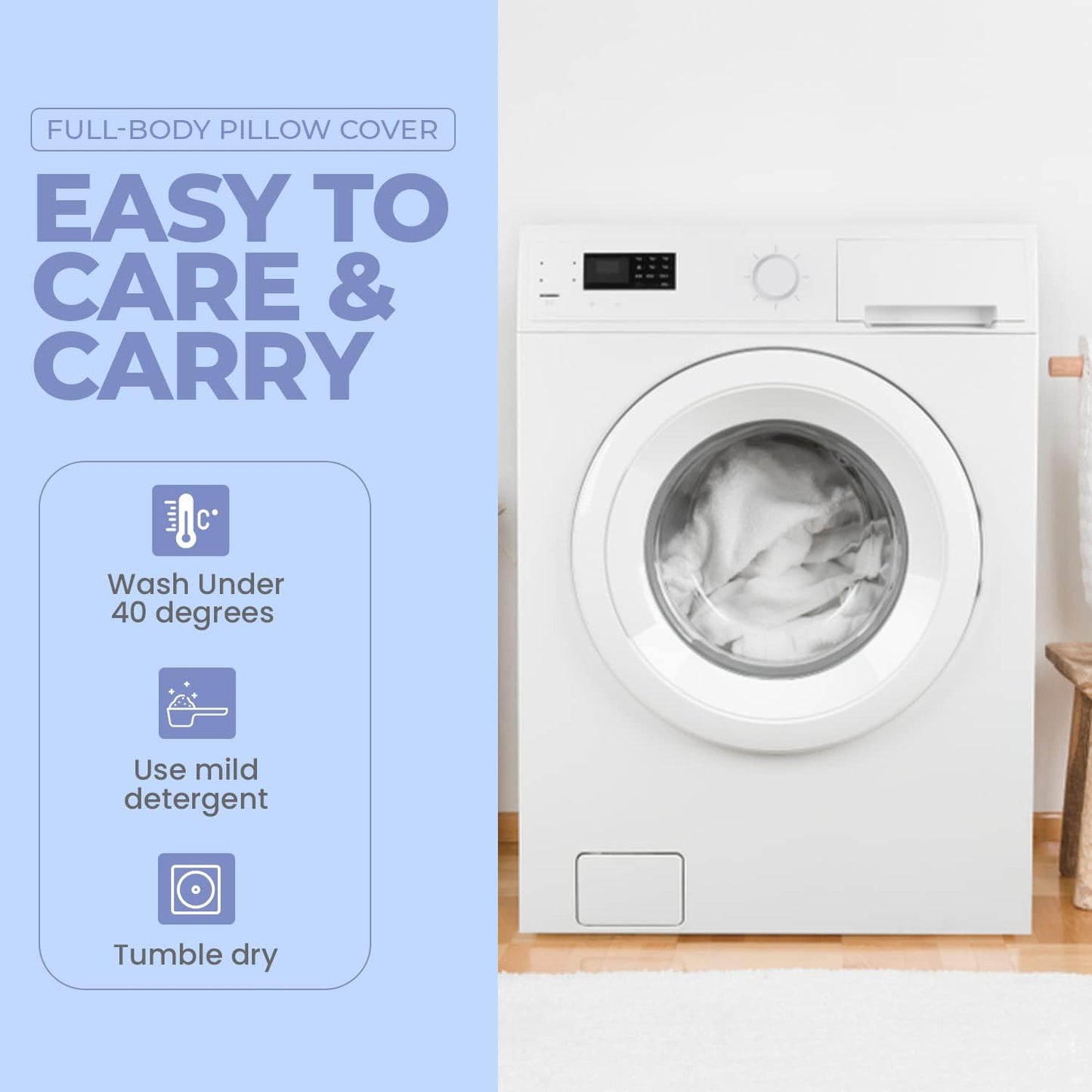 Teal Long Pillowcase - Pillow Factory