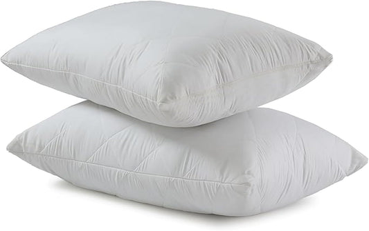 Pair of British Wool Pillow for Sleeping with Quilted Case