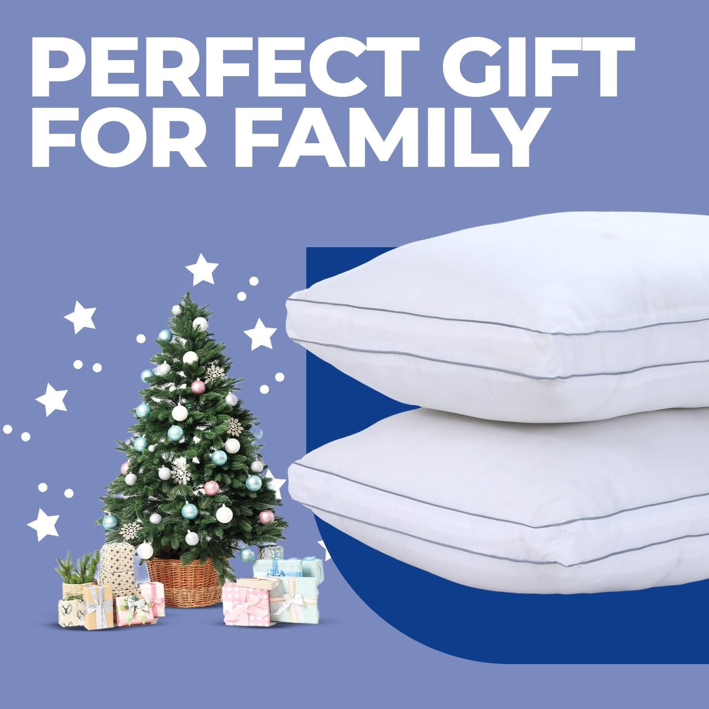 Pack of 1 Luxury Egyptian Cotton Box Pillows, Extra Soft Filling for Best Sleep