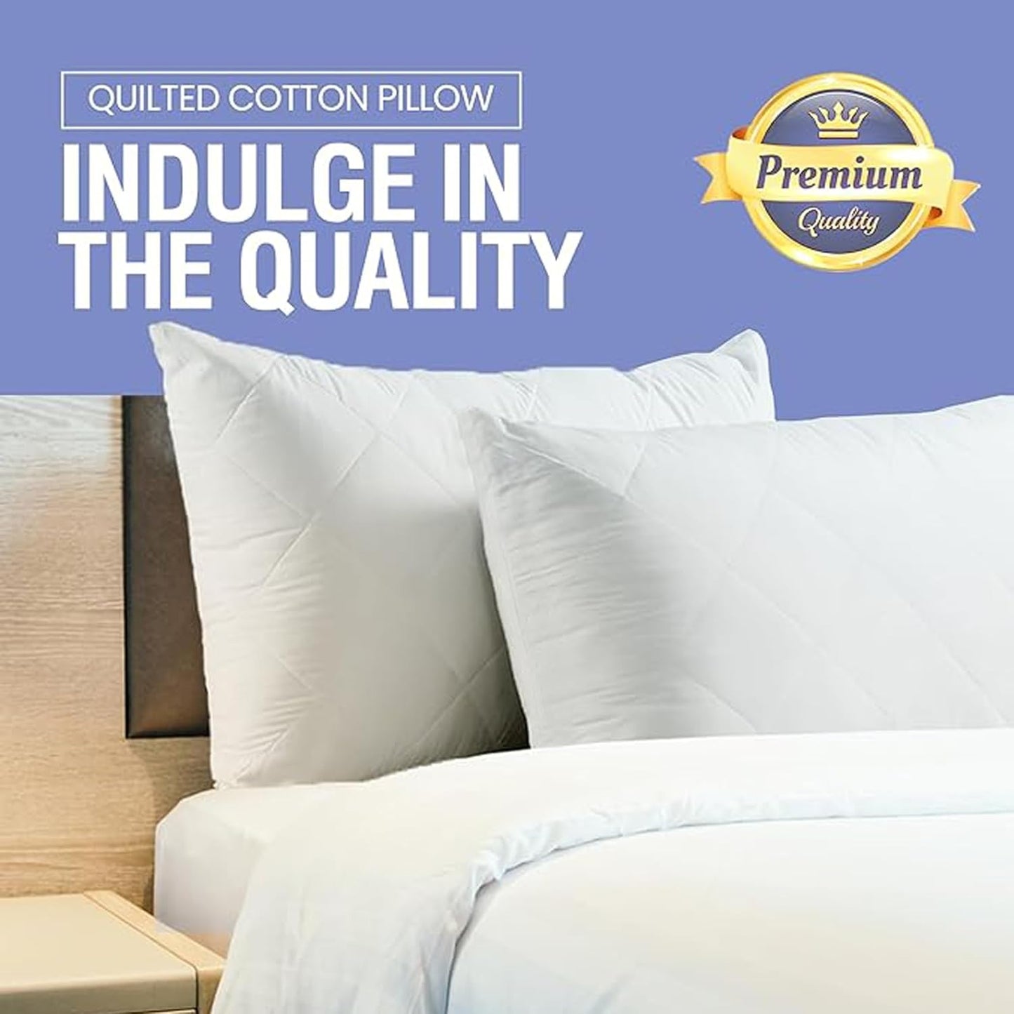 Pack of 1 British Wool for Sleeping Quilted Wool Pillow