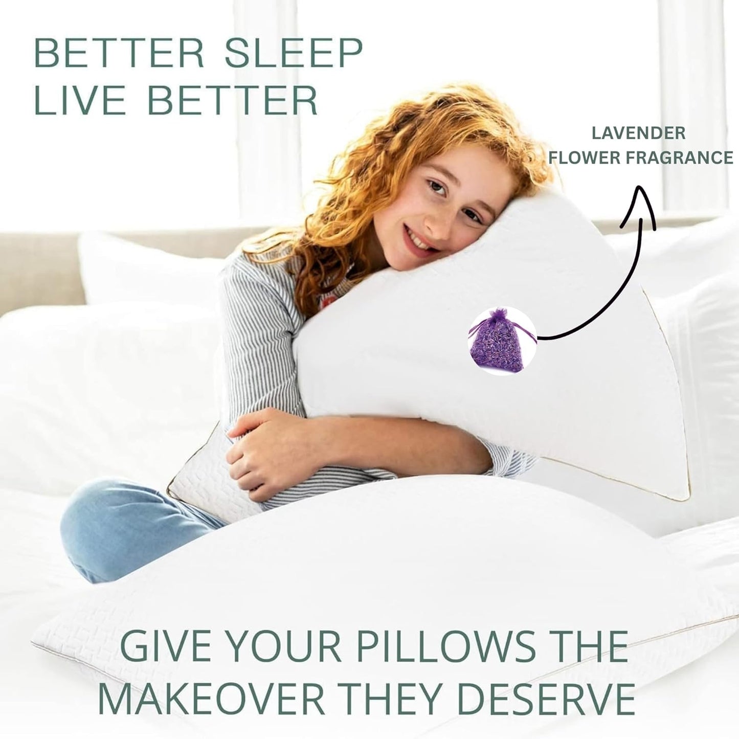 Egyptian Cotton Hotel Quality Pillow with Lavender Fragrance With Down Alternate Filling