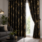 Modern Gold Foil Marble Print Drapes | Room Darkening Eyelet Curtains