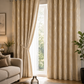 Modern Gold Foil Marble Print Drapes | Room Darkening Eyelet Curtains