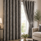 Modern Gold Foil Marble Print Drapes | Room Darkening Eyelet Curtains
