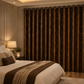 Modern Gold Foil Marble Print Drapes | Room Darkening Eyelet Curtains