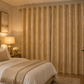 Modern Gold Foil Marble Print Drapes | Room Darkening Eyelet Curtains