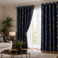 Modern Gold Foil Marble Print Drapes | Room Darkening Eyelet Curtains