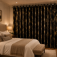 Modern Gold Foil Marble Print Drapes | Room Darkening Eyelet Curtains