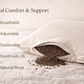 Adjustable Organic Buckwheat Hull Pillow with Breathable Hemp Cover | Sustainable Natural Support