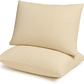 Natural Wool Pillow with Unbleached Chemical Free Cotton Case - Pack of 2